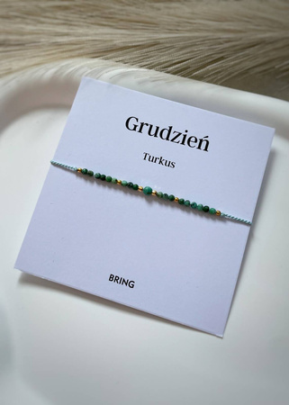 Bransoletka Kamień Urodzeniowy - Grudzień pozłacana