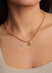 Necklace Natural Stones Rhodochrosite with a pendant