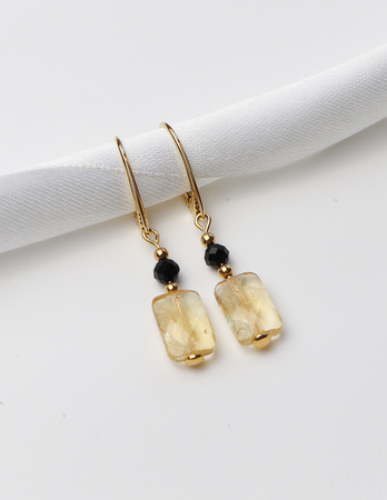3 cm gold-plated, faceted hoop earrings