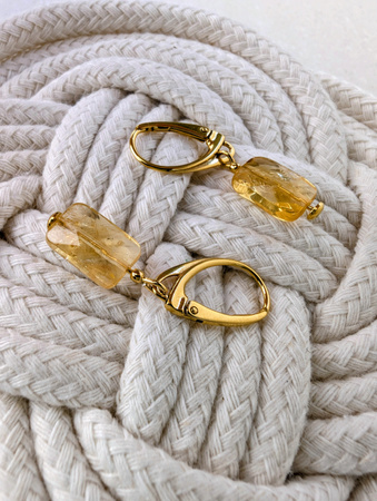 Kolczyki pozłacane z Cytrynem