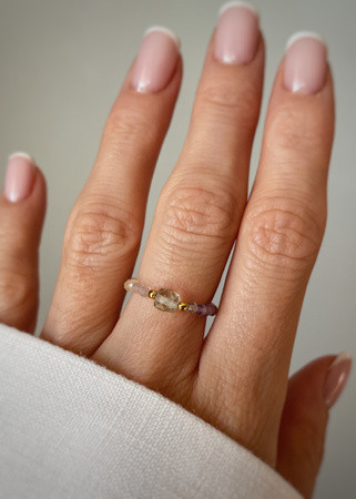 Pierścionek elastyczny fluoryt