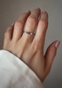 Elastic ring with natural sodalite and moonstone stones