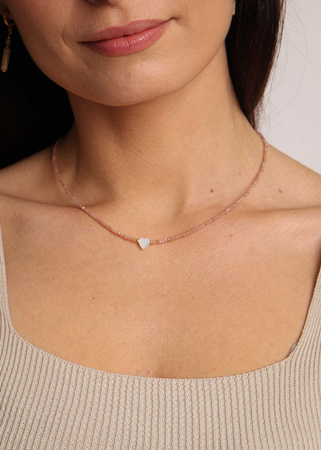 Naszyjnik Rodochrozyt i Masa Perłowa