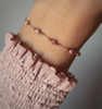 Bracelet natural stones rhodonite silk thread