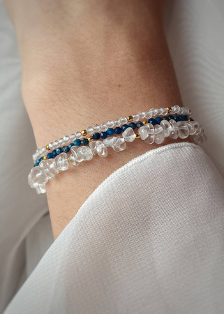 Bransoletka pozłacana z kamieni naturalnych Kryształ Górski sieczka