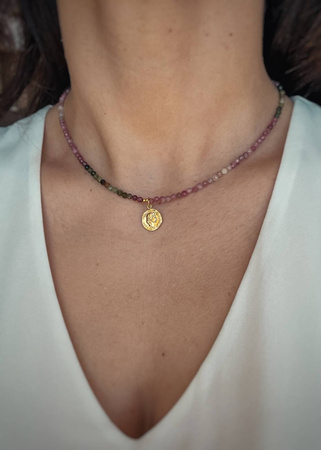 Naszyjnik Kamienie Naturalne Mix Turmalinów z zawieszką