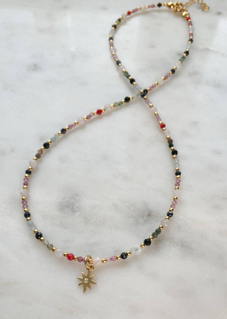 Naszyjnik Znak Zodiaku Waga Kamienie Naturalne z Zawieszką