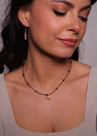 Naszyjnik kwarc dymny z zawieszką