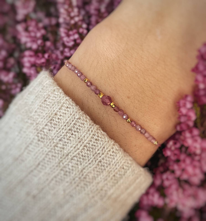 Bransoletka Kamień Urodzeniowy - Październik pozłacana