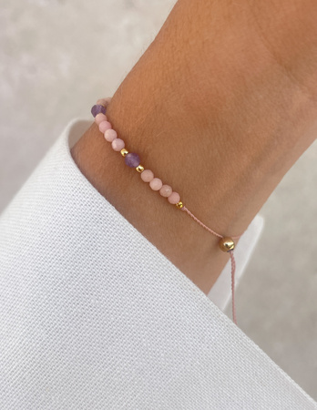 Bransoletka na nici z opalem i ametystem - ochrona, odrodzenie, jasność umysłu