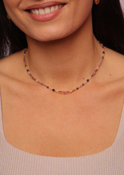 Necklace zodiac sign capricorn natural stones Gold-Plated