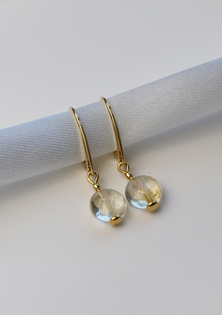 Kolczyki pozłacane z Cytrynem