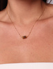 Necklace made of natural stones dendritic agate gold-plated toggle with a pendant