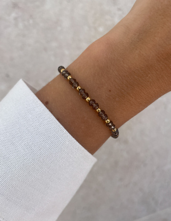 Bransoletka na gumce jadeit brązowy - szczęście, pomyślność, spełnienie marzeń