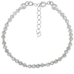 Silver bracelet with natural stones 3 mm moonstone