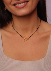 Necklace Zodiac Sign Virgo Natural Stones Gold-Plated Toggle