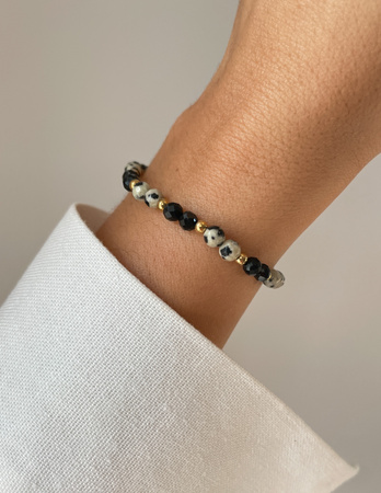 Gummi-Achat-Armband mit Hämatit - Fülle, Zuversicht, Optimismus