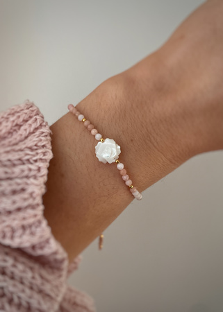 Bracelet Natural Stones Rose Quartz and Rhodochrosite