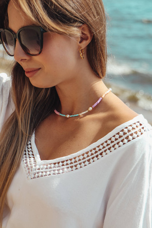 Naszyjnik Koraliki Katsuki i Perły Naturalne