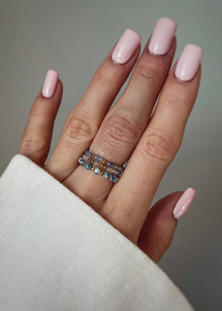 Zestaw Trzech Pierścionków Elastycznych z Kamieni Naturalnych