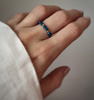 Elastic ring with natural lapis lazuli stones