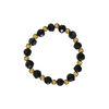 Elastic ring with natural black spinel stones