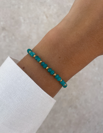 Bransoletka na gumce jadeit morski - szczęście, pomyślność, spełnienie marzeń