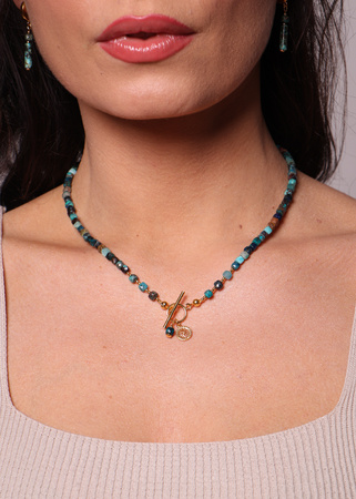 Naszyjnik turkus afrykański toggle z zawieszką