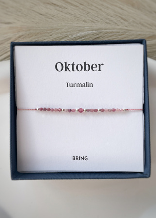 Bransoletka Kamień Urodzeniowy - Październik srebrna