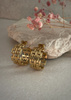 3 cm gold-plated, faceted hoop earrings