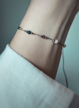 Bransoletka znak zodiaku Strzelec pozlacane kulki