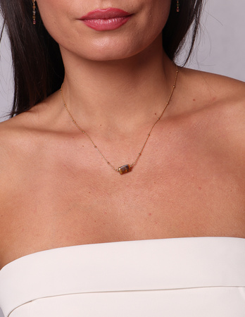 Necklace made of natural stones dendritic agate gold-plated toggle with a pendant