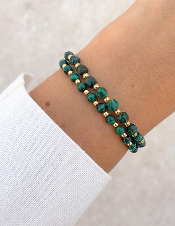 Bransoletki na gumce - malachit z hematytem