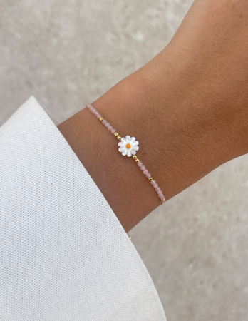 Bracelet Natural Stones Rose Quartz and Rhodochrosite