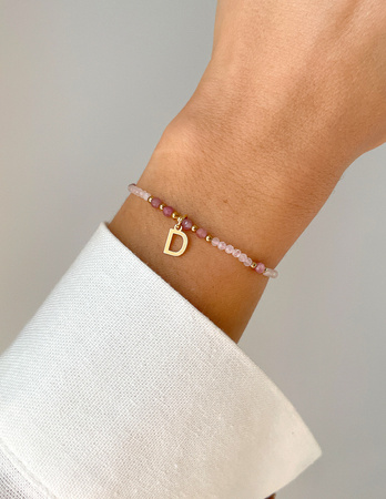 Bracelet Natural Stones Rose Quartz and Rhodochrosite