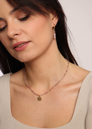 Naszyjnik Kwarc Truskawkowy z zawieszką