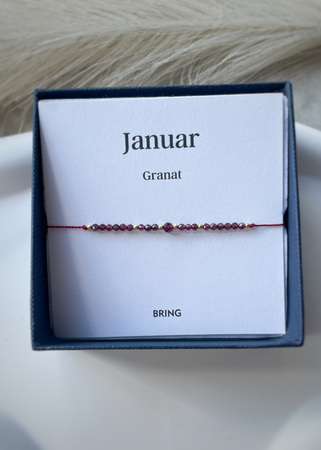 Bransoletka Kamień Urodzeniowy - Styczeń pozłacana