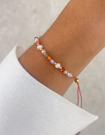 Bracelet Natural Stones Rose Quartz and Rhodochrosite