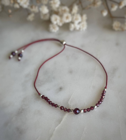 Bransoletka Kamień Urodzeniowy - Styczeń srebrna