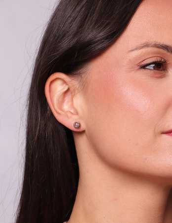 3 cm gold-plated, faceted hoop earrings