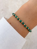 Bransoletka na gumce z malachitu z hematytem - obfitość,  optymizm, spokojny sen