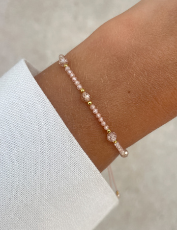 Bracelet Natural Stones Rose Quartz and Rhodochrosite