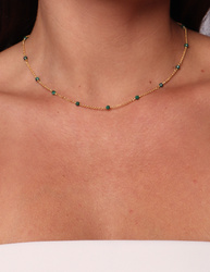 Necklace made of natural stones dendritic agate gold-plated toggle with a pendant