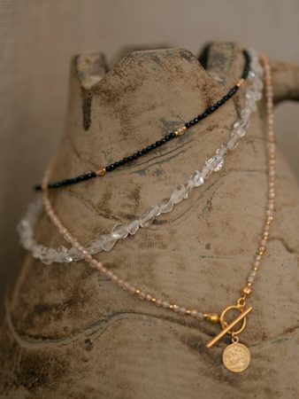 Naszyjnik z kamieni naturalnych Spinel i Cyrkonia Szampańska