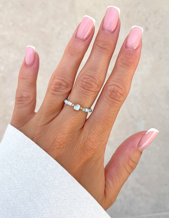 Pierścionek elastyczny - Larimar