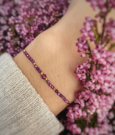 Bransoletka Kamień Urodzeniowy - Lipiec pozłacana