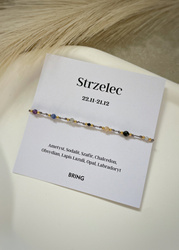 Bransoletka znak zodiaku Strzelec pozlacane kulki