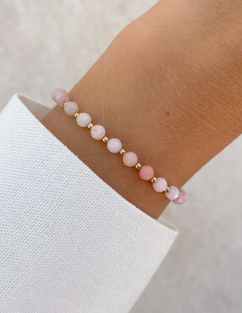 Bransoletka na gumce z opalu z hematytem - ochrona, optymizm, kreatywność