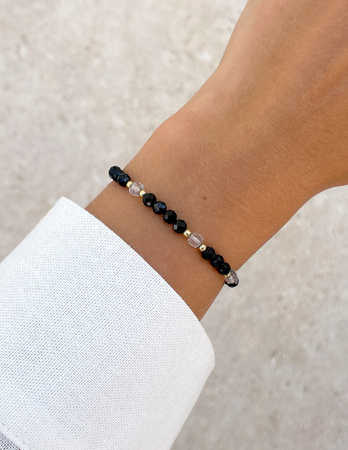 Talizman - czarny turmalin, kryształ górski, hematyt - ochrona i równowaga