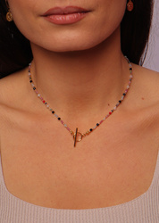 Necklace Zodiac Sign Libra Natural Stones Gold-Plated Toggle